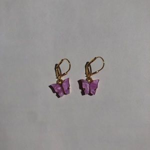 Purple Butterfly Earrings